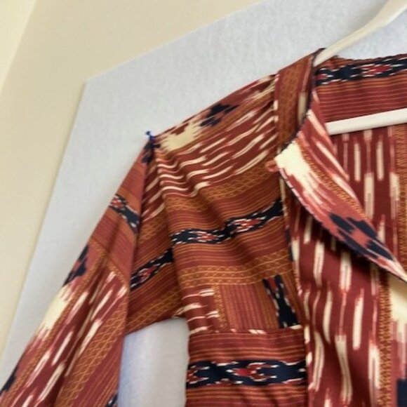 Faherty brand Ikat pattern long peasant dress - Picture 6 of 9